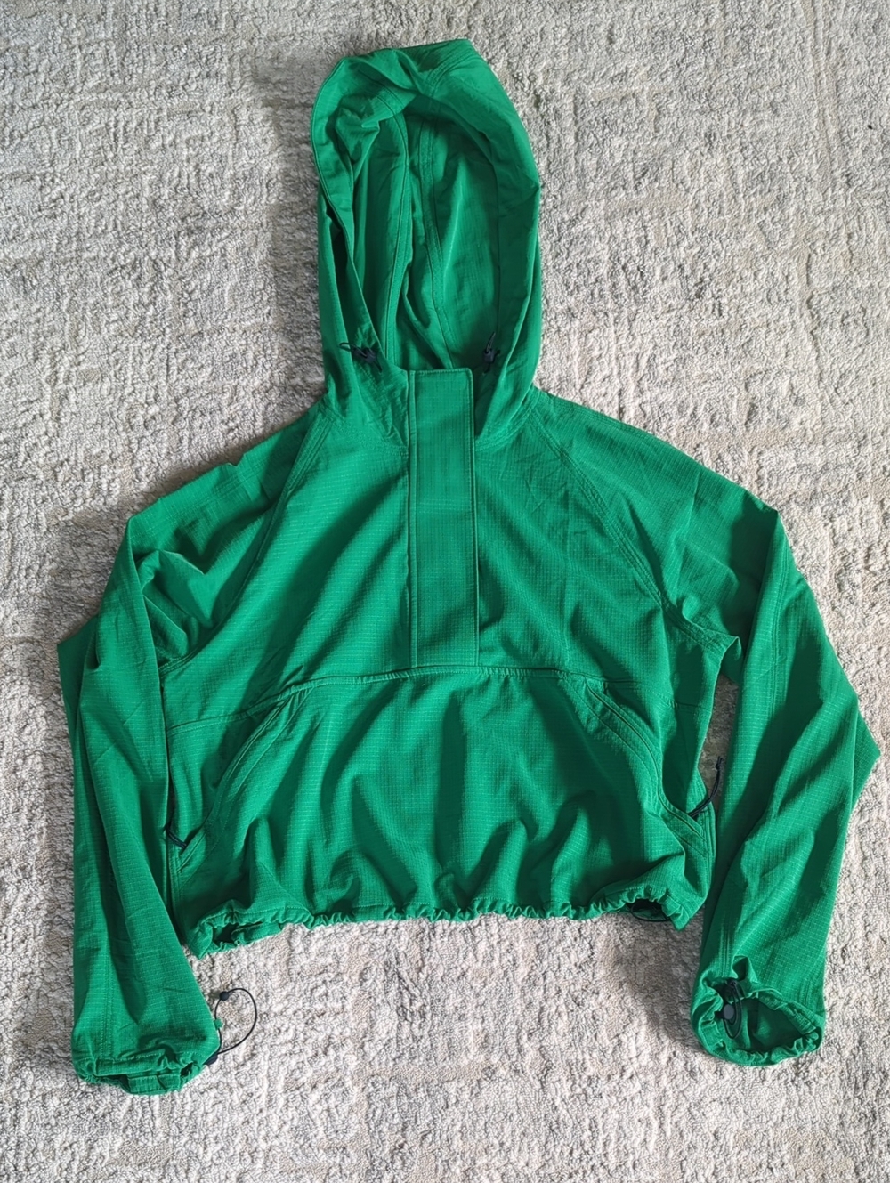 Athleta Bright Green Cropped Hooded Pullover Size XS